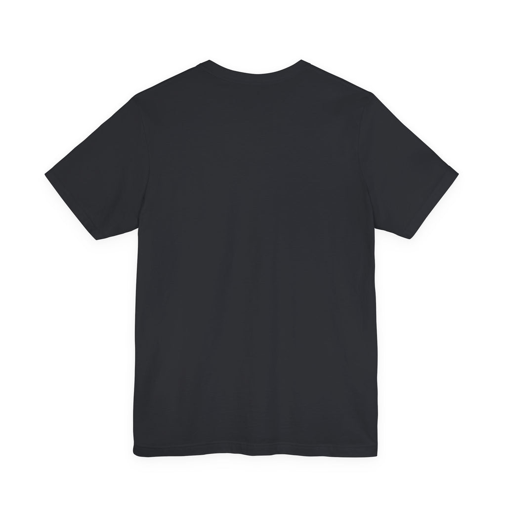 black t-shirt on a white background