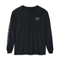 Black long sleeve t-shirt with 'Humble+Hopeful' logo on a white background