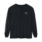 Black long sleeve t-shirt with 'Humble+Hopeful' logo on a white background