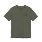 Heather Military Green t-shirt with 'Humble+Hopeful' logo on a white background