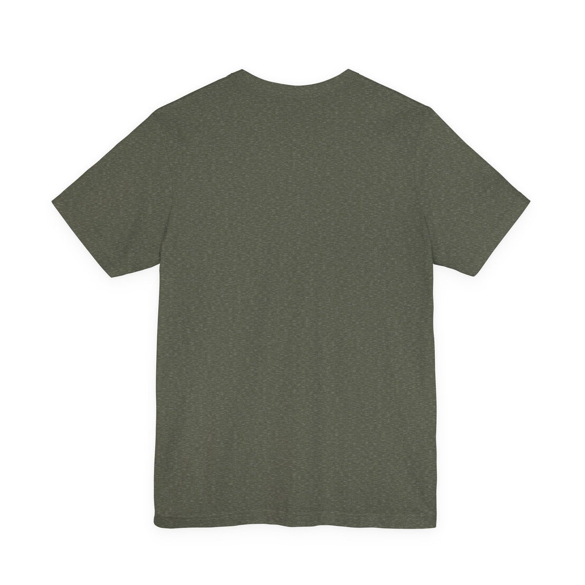 military green t-shirt on white background