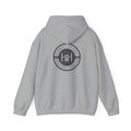 Gray hoodie with 'Humble+Hopeful' logo on the back against a white background