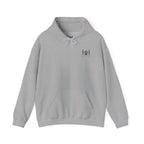 Gray hoodie with 'Humble+Hopeful' logo on the back against a white background