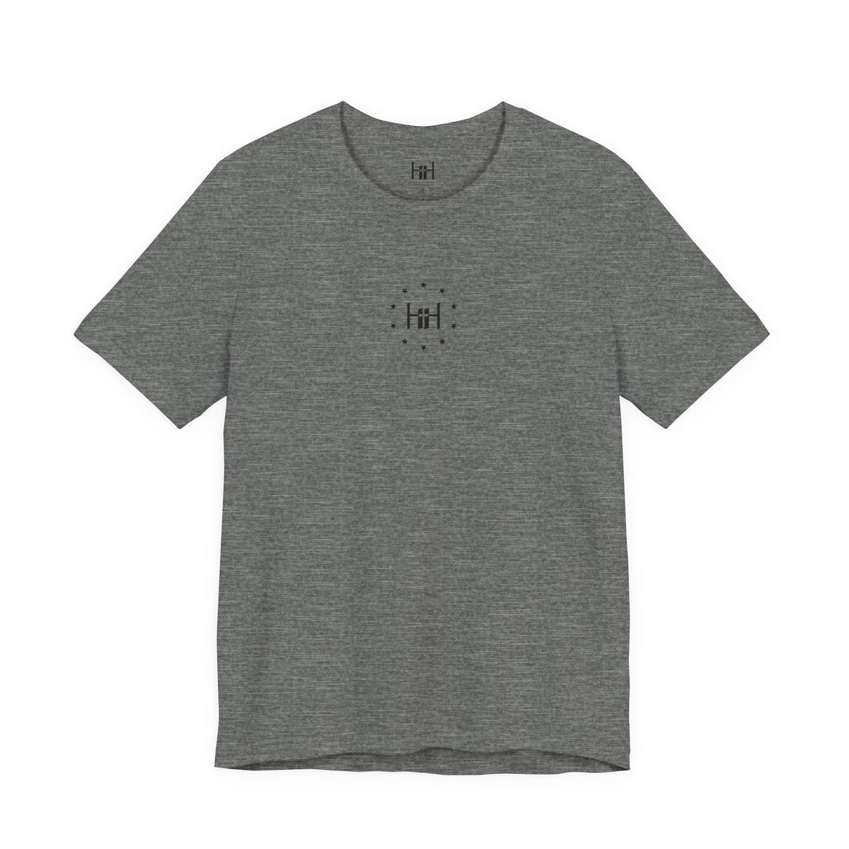 grey t-shirt with 'Humble+Hopeful' logo on the front