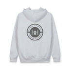 Gray hoodie with 'Humble+Hopeful' logo on the back against a white background