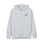 Gray hoodie with 'Humble+Hopeful' logo on the back against a white background