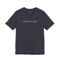 Black t-shirt with 'GRATITUDE' text on a white background