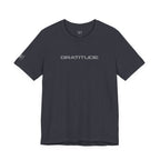 Black t-shirt with 'GRATITUDE' text on a white background