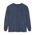 Midnight long sleeve t-shirt with 'Humble+Hopeful' logo on a white background