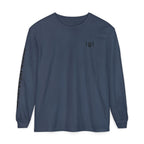Midnight long sleeve t-shirt with 'Humble+Hopeful' logo on a white background