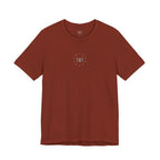 rust t-shirt with the 'Humble + Hopeful' logo on the front